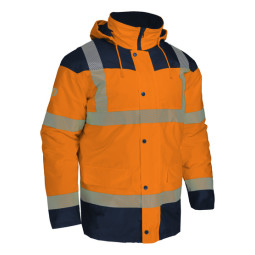 PARKA HV ORANGE ET BLEU